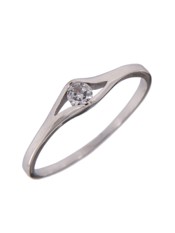 Anillo Solitario Plata Mujer PANI2044/10 Lisa Circonita Redonda