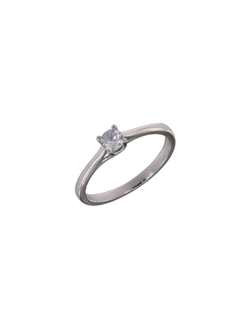 Anillo Solitario Plata Mujer PANI2144/10 Liso Circonita Redonda