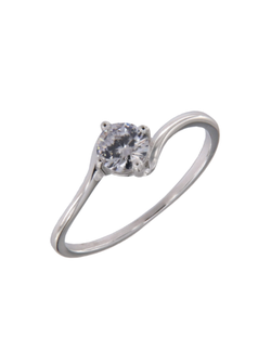 Anillo Solitario Plata Mujer PANI2188 Liso Circonita