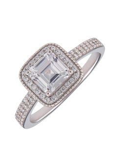 Anillo Solitario Plata Mujer PANI2266 Circonita Cuadrada