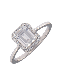 Anillo Solitario Plata Mujer PANI2270 Circonita Cuadrada