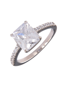 Anillo Solitario Plata Mujer PANI2274 Circonita Cuadrada