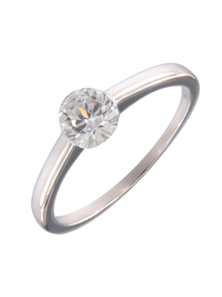 Anillo Solitario Plata Mujer PANI2276 Liso Circonita Redonda