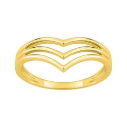Anillo Sortija Metal Chapado Oro Argyor Mujer (CH)137289 Triple Banda En Brillo
