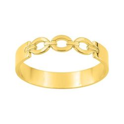 Anillo Sortija Metal Chapado Oro Argyor Mujer (CH)137332 Eslabones En Brillo