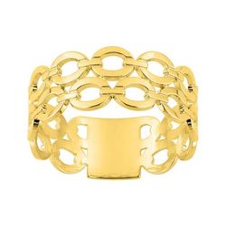 Anillo Sortija Metal Chapado Oro Argyor Mujer (CH)137333 Eslabones En Brillo