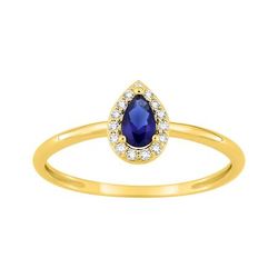 Anillo Sortija Metal Chapado Oro Argyor Mujer (CH)137459.2 Circonita azul Bicolor Blancas