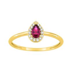 Anillo Sortija Metal Chapado Oro Argyor Mujer (CH)137459.3 Circonita Roja Bicolor Blancas