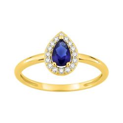 Anillo Sortija Metal Chapado Oro Argyor Mujer (CH)137460.2  Circonita Azul Bicolor Blancas