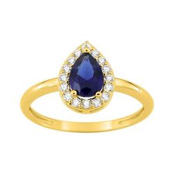 Anillo Sortija Metal Chapado Oro Argyor Mujer (CH)137462.2 Circonita Azul Bicolor Blancas