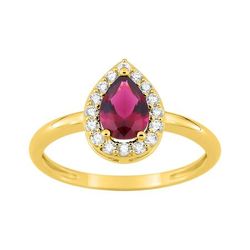 Anillo Sortija Metal Chapado Oro Argyor Mujer (CH)137462.3 Circonita Roja Bicolor Blancas