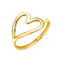 Anillo Sortija Oro 18kts 12mm 19721 Corazón En Brillo