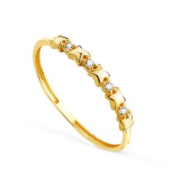 Anillo Sortija Oro 18kts 2,30mm 19726 Estrellas Circonitas