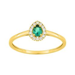 Anillo Sortija Oro 9Kts (9)9KLGE209Y Diamantes Laboratorio 0,07ct - Esmeralda