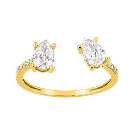 Anillo Sortija Oro 9kts Argyor MRM (9)9KLGD246Y Abierto Diamantes Laboratorio 0,81ct DI.SYN F-VS