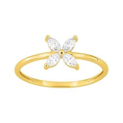 Anillo Sortija Oro 9kts Argyor MRM (9)9KLGD251Y Flor Diamantes Laboratorio 0,25ct DI.SYN F-VS