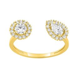 Anillo Sortija Oro 9kts Argyor MRM (9)9KLGD255Y Abierto C. Diamantes Laboratorio 0,56ct DI.SYN F-VS