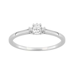 Anillo Sortija Oro Blanco 9Kts (9)9KLGD180W Diamantes Laboratorio 0,17ct