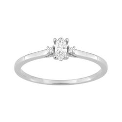 Anillo Sortija Oro Blanco 9Kts (9)9KLGD182W Diamantes Laboratorio 0,13ct