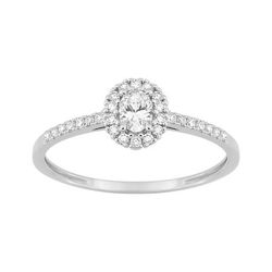 Anillo Sortija Oro Blanco 9Kts (9)9KLGD192W Diamantes Laboratorio 0,30ct