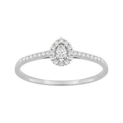 Anillo Sortija Oro Blanco 9Kts (9)9KLGD199W Diamantes Laboratorio 0,16ct