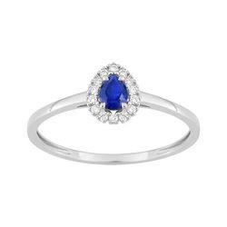 Anillo Sortija Oro Blanco 9Kts (9)9KLGS209W Diamantes Laboratorio 0,07ct - Zafiro