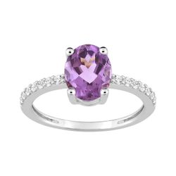 Anillo Sortija Oro Blanco 9Kts Argyor MRM (9)197730.A1 Piedra Amatista 2,00ct - Circonitas