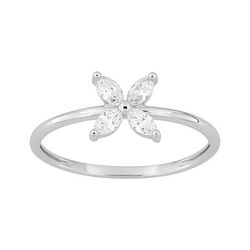 Anillo Sortija Oro Blanco 9kts Argyor MRM (9)9KLGD251W Flor Diamantes Laboratorio 0,25ct DI.SYN F-VS
