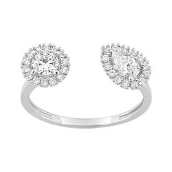 Anillo Sortija Oro Blanco 9kts Argyor MRM (9)9KLGD255W Abierto C. Diamantes Laboratorio 0,56ct DI.SYN F-VS