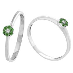 Anillo Sortija Roseta Oro Blanco 18kts Diamantes 0.01cts 0108018