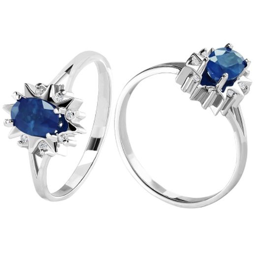 18kt White Gold Rosette Ring 0.065ct Diamonds 0109173