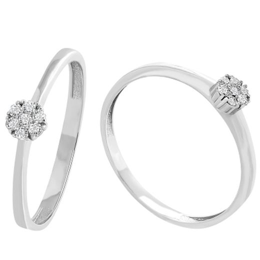 Anell Sortida Roseta Or Blanc 18kts Diamants 0.07cts 0108015