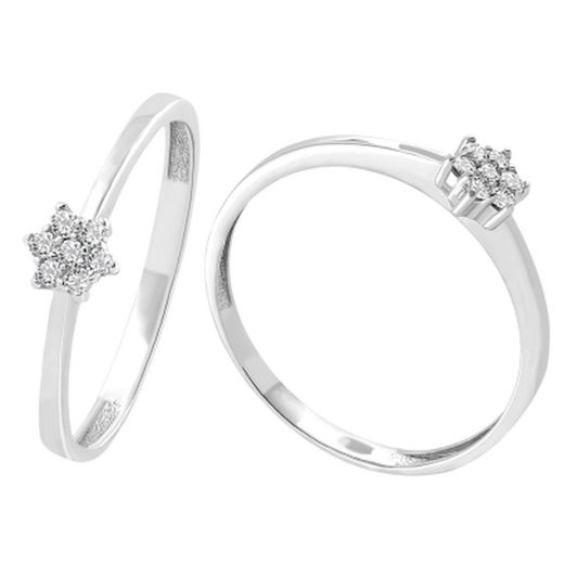 Rosette Ring Ring 18k hvidguld Diamanter 0.07cts 0108019
