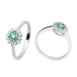 Anillo Sortija Roseta Oro Blanco 18kts Diamantes 0.13cts 0108025