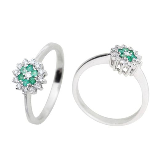 Anell Sortida Roseta Or Blanc 18kts Diamants 0.13cts 0108025