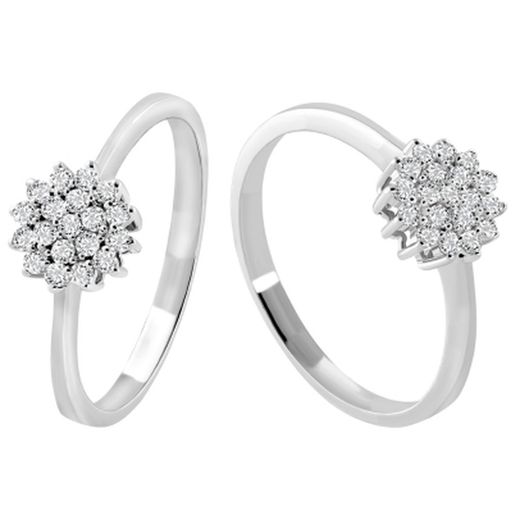 Anell Sortida Roseta Or Blanc 18kts Diamants 0.19cts 0107971