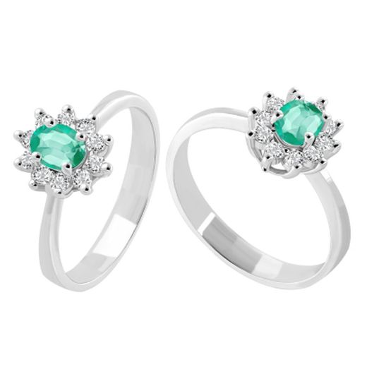 Rosette Ring Ring 18k hvidguld Diamanter 0,25ct 0107518