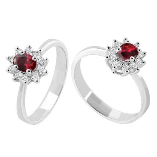 18kt White Gold Rosette Ring 0.25ct Diamonds 0108228