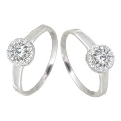 Anillo Sortija Roseta Oro Blanco 18kts Diamantes 0.25cts 0108231