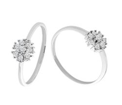 Anillo Sortija Roseta Oro Blanco 18kts Diamantes 0,27cts 0106797