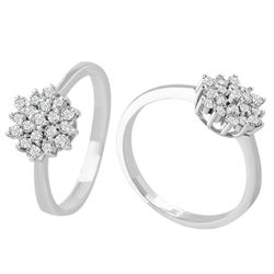 Anillo Sortija Roseta Oro Blanco 18kts Diamantes 0.32cts 0102944