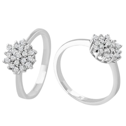 Anell Sortida Roseta Or Blanc 18kts Diamants 0.32cts 0102944
