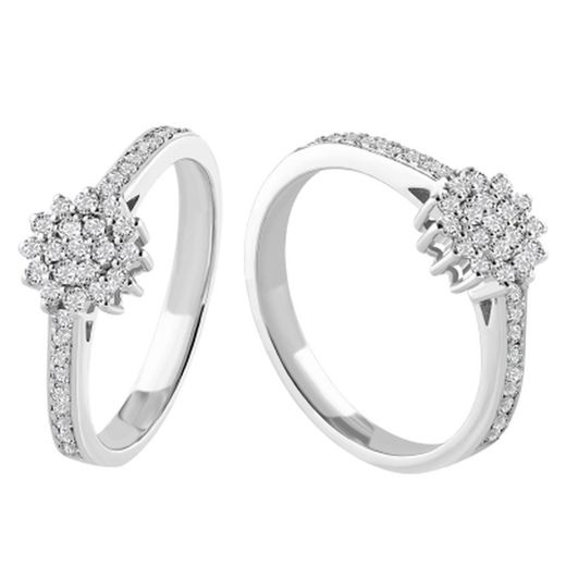 18kt White Gold Rosette Ring 0.39ct Diamonds 0108461