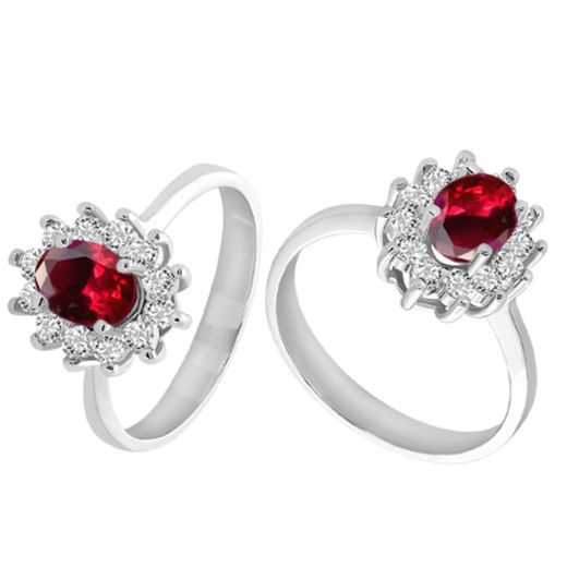 18kt White Gold Rosette Ring 0.42ct Diamonds 0109141