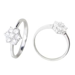 Anillo Sortija Roseta Oro Blanco 18kts Diamantes 0.43cts 0100184