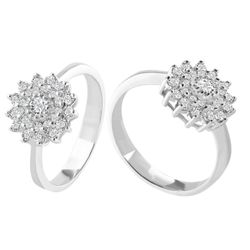Anillo Sortija Roseta Oro Blanco 18kts Diamantes 0.47cts 0105755
