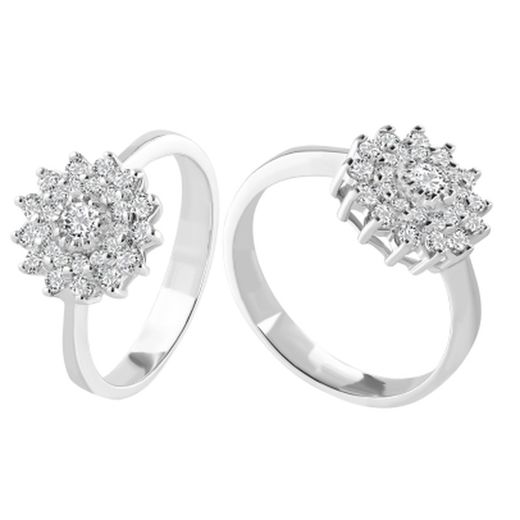 18kt White Gold Rosette Ring 0.47ct Diamonds 0105755