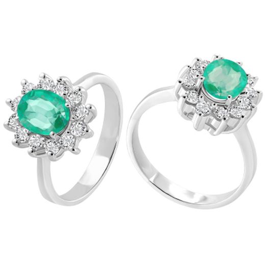 Rosette Ring Ring 18k hvidguld Diamanter 0,54ct 0105972