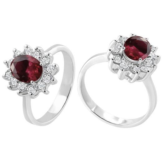18kt White Gold Rosette Ring 0.54ct Diamonds 0107520