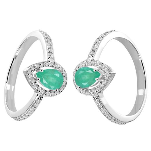 18kt White Gold Rosette Ring 0.54ct Diamonds 0109964